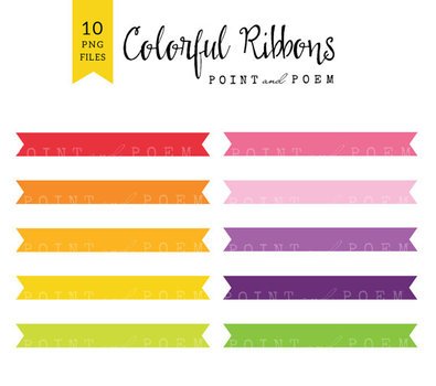 Ribbon Rainbow Banner Labels By Pointandpoem