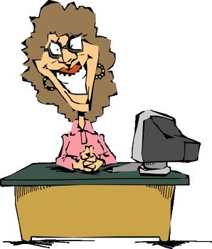 Woman At A Desk Clkercom Vector Online