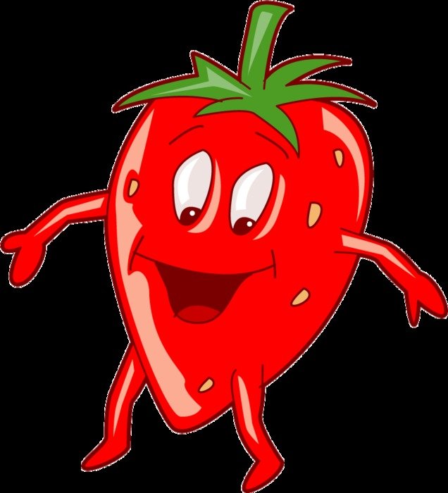 funny strawberries as a picture for clipart
