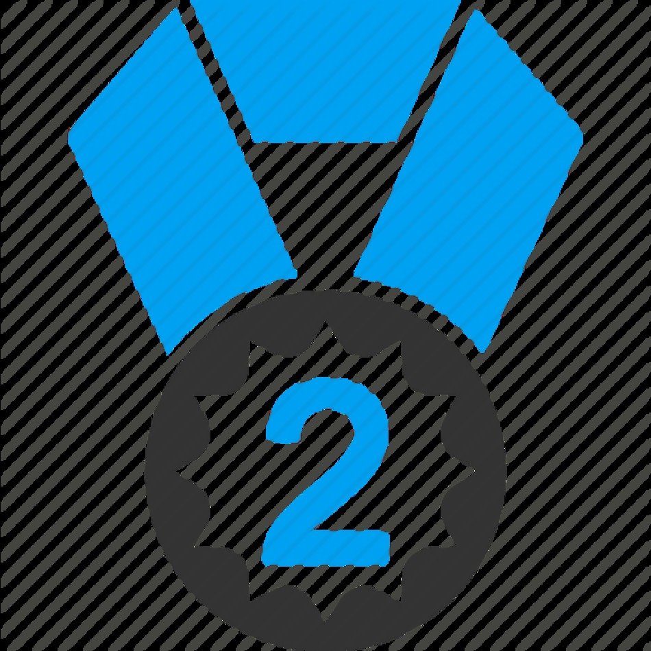 2nd Place Badge Favorite Medal Rating Silver Award Trophy