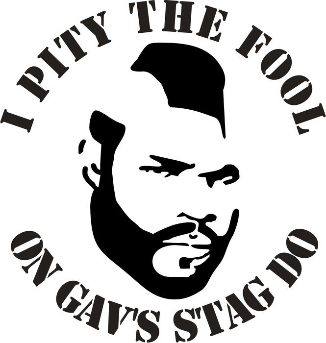 clipart of the mr t black and white