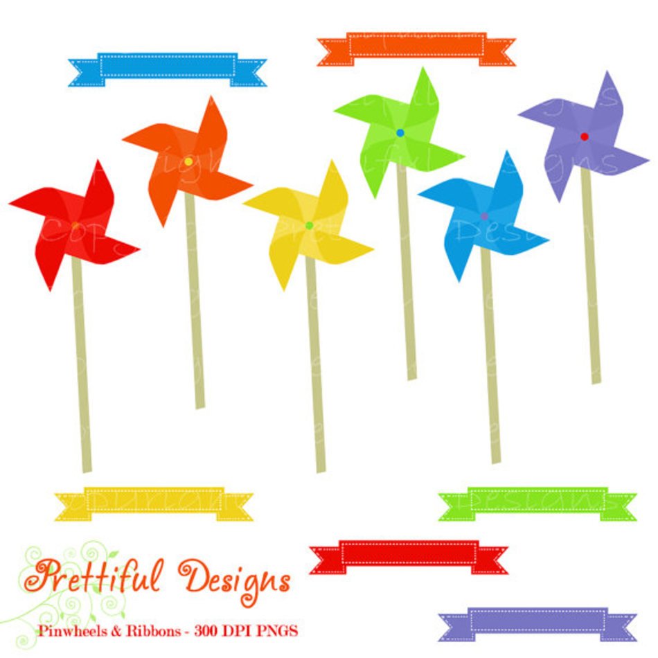 To Rainbow Pinwheel Ribbon Digital Scrapbooking
