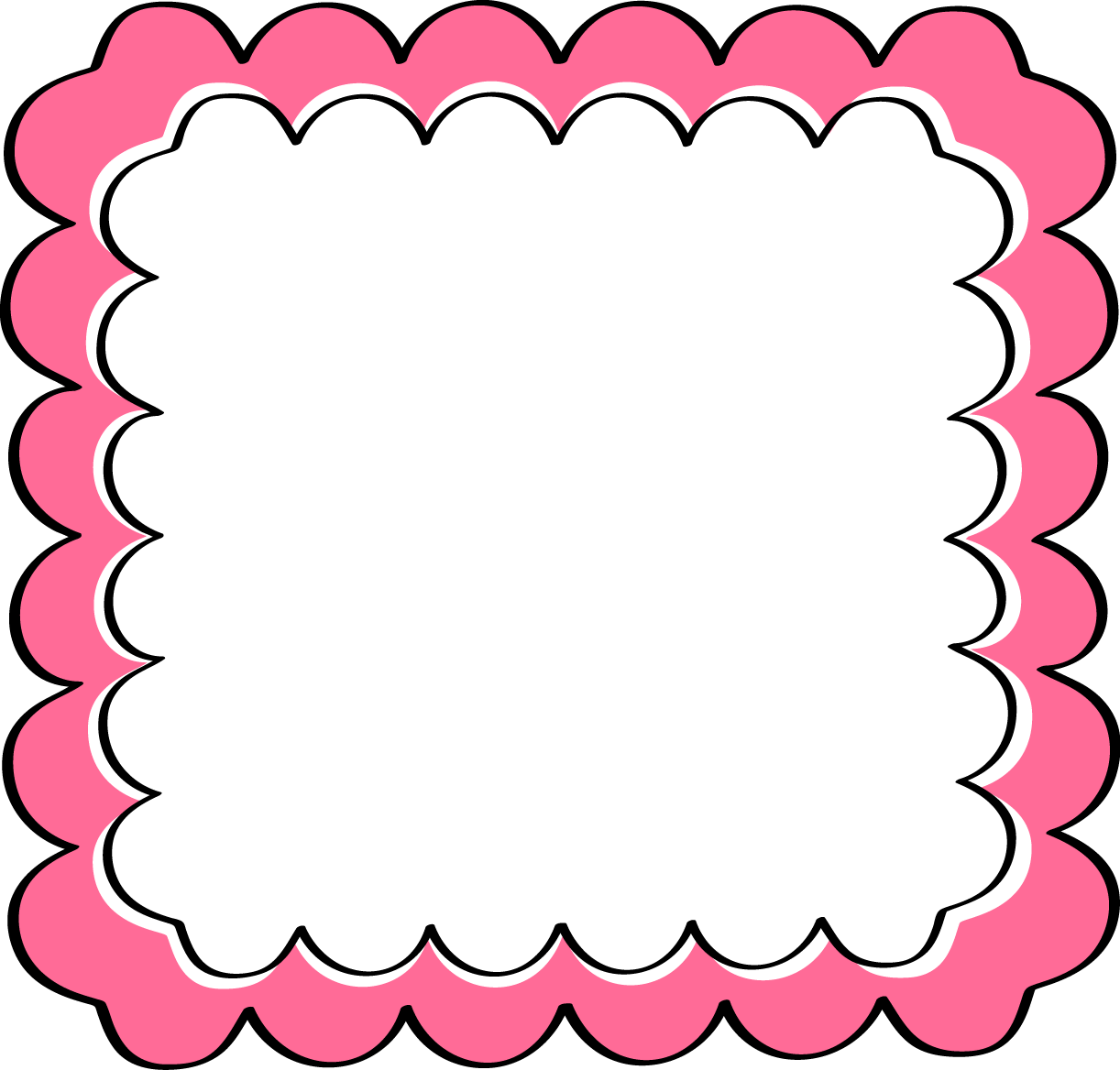 Painted wavy pink frame free image download