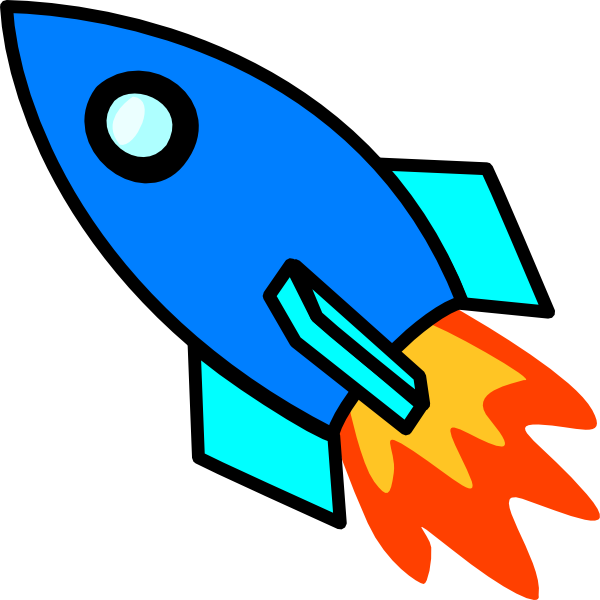 Blue Rocket  drawing free  image