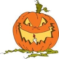 drawing of a pumpkin with a candle inside