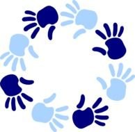 Blue Circle Of Hands At Clkercom Vector Online