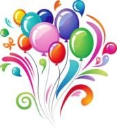 picture with balloons and patterns