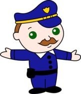 policeman on a white background
