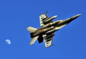 F-22 fighter in clear sky