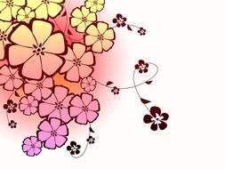 clipart of the Japanese Flowers border