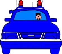 blue Police Car drawing