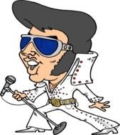 Cartoon Elvis presley, singer