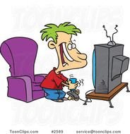 Cartoon Boy Playing Video Games Wallpaper