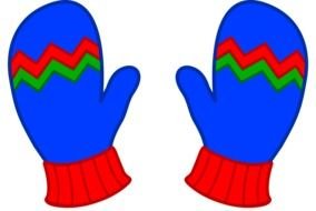 blue winter mittens