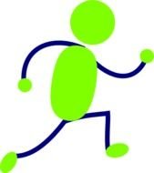 Cartoon Running Person Green And Blue Man