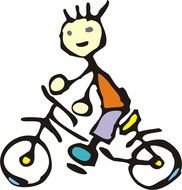 child's drawing of a cyclist