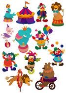 clip art with circus performers