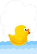 clipart of the swimming duck on a water