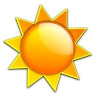 yellow sun on a white background