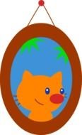 Portrait Of Orange Pet Cat drawing