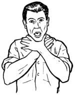 drawing of a person with breathing problems
