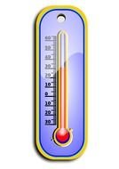 painted blue street thermometer