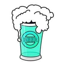Beer in green Glass, drawing