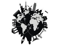 Travel world drawing
