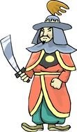 warrior with a sword as a picture for clipart