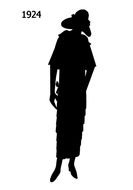 clipart of the 1924 Fashion woman Sillouete