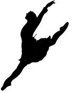Clip art of Leaping Dancer Silhouette