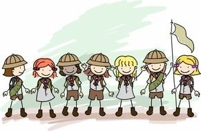 drawn scout girls team