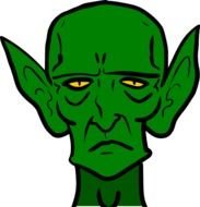 Goblin Monster Sad Green Frown Evil Ears