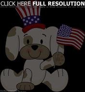 drawing of a dog with american flag