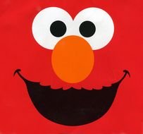 Elmo red Face drawing
