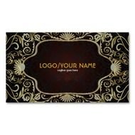Black And White Swirls Business Card Bakery Cards Long