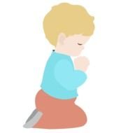 painted praying little boy