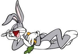 painted rabbit Bugs Bunny and carrot