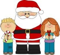 Santa And Kids drawing