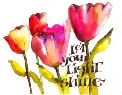 four tulips, painting, Let Your Light Shine