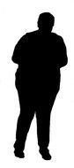 black silhouette of a fat man