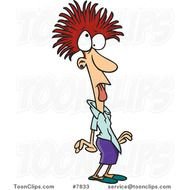 Cartoon Frazzled Woman Vector Picture N2