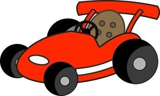 painted red race car