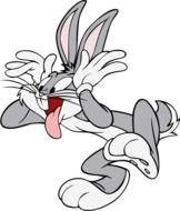 gray cheerful hare as a picture for clipart