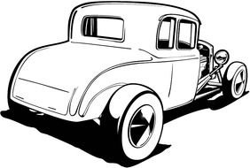 Vintage Car Roadster drawing