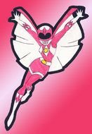 cartoon female superherou in flight