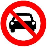 Clip art of the no car sign