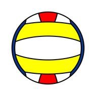 drawing of a ball with yellow-white lines