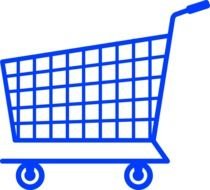 Simple Blue Shopping Cart, icon