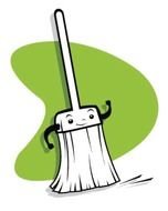black and white brush on a green background